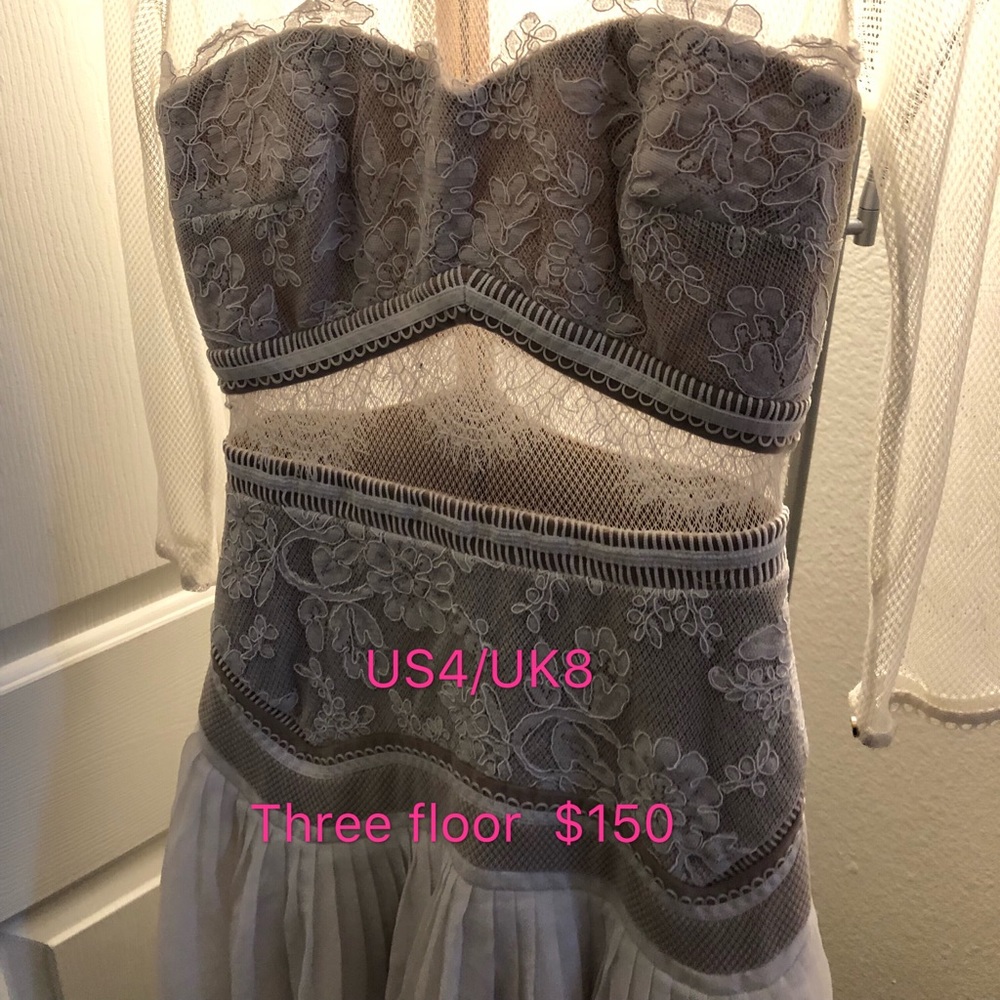 Three floor white lace dress